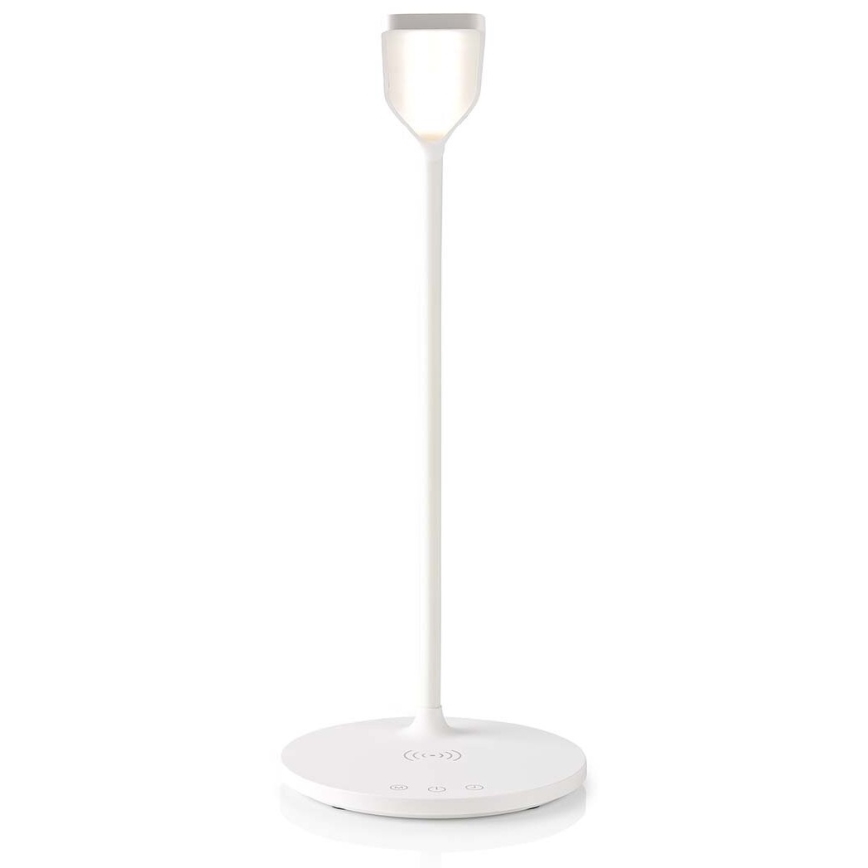 Lámpara de mesa LED flexible táctil regulable con carga inalámbrica de 15W Qi LED/5,5W/230V 2700-6500K blanco