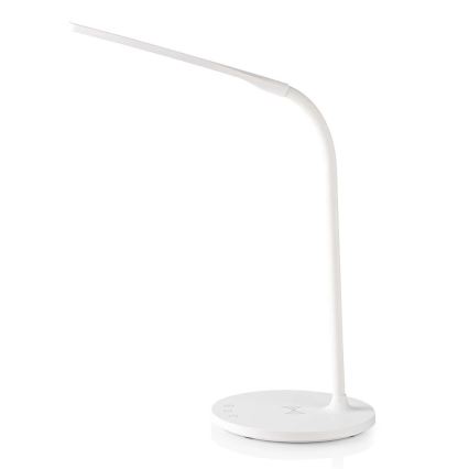 Lámpara de mesa LED flexible táctil regulable con carga inalámbrica de 15W Qi LED/5,5W/230V 2700-6500K blanco