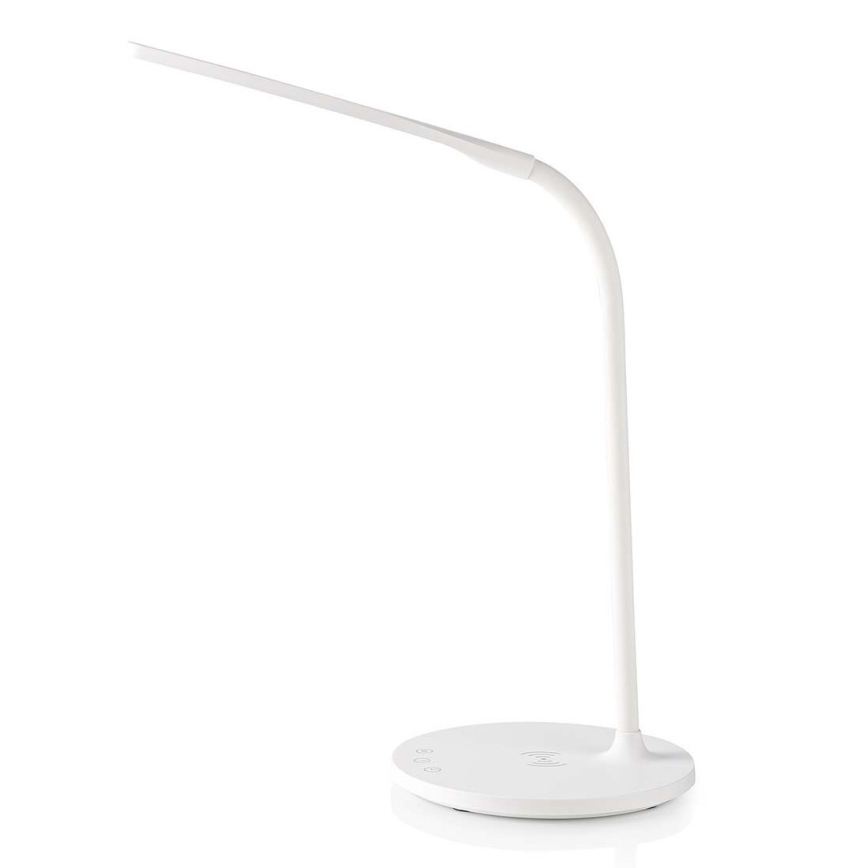 Lámpara de mesa LED flexible táctil regulable con carga inalámbrica de 15W Qi LED/5,5W/230V 2700-6500K blanco