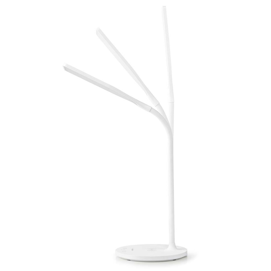 Lámpara de mesa LED flexible táctil regulable con carga inalámbrica de 15W Qi LED/5,5W/230V 2700-6500K blanco