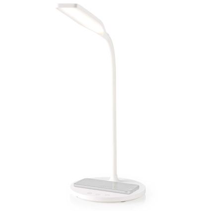Lámpara de mesa LED flexible táctil regulable con carga inalámbrica de 15W Qi LED/5,5W/230V 2700-6500K blanco