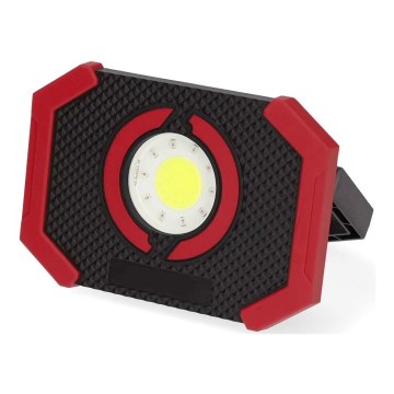 Nedis LWORR10RD - Proyector LED recargable y regulable con power bank LED/10W/5V IPX2