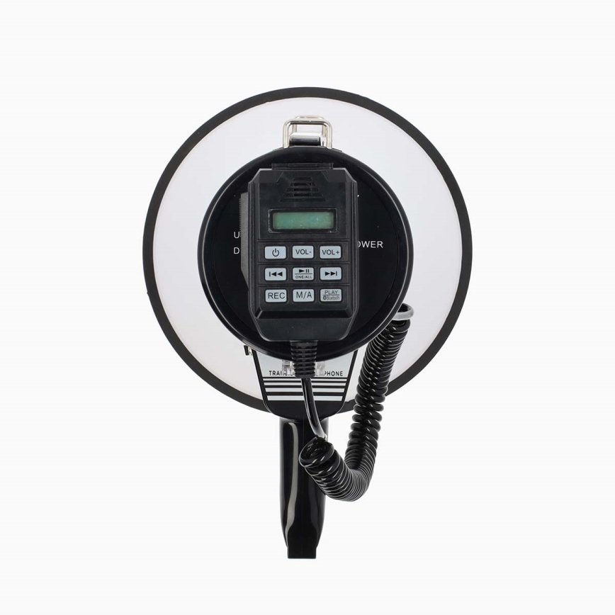 Megáfono con micrófono externo USB 25W/8xC blanco/negro