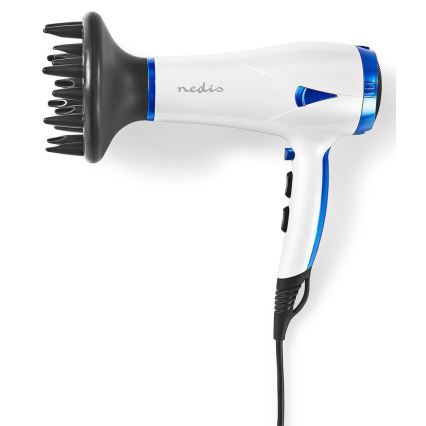 Secador de pelo 2en1 2000W/230V blanco/azul