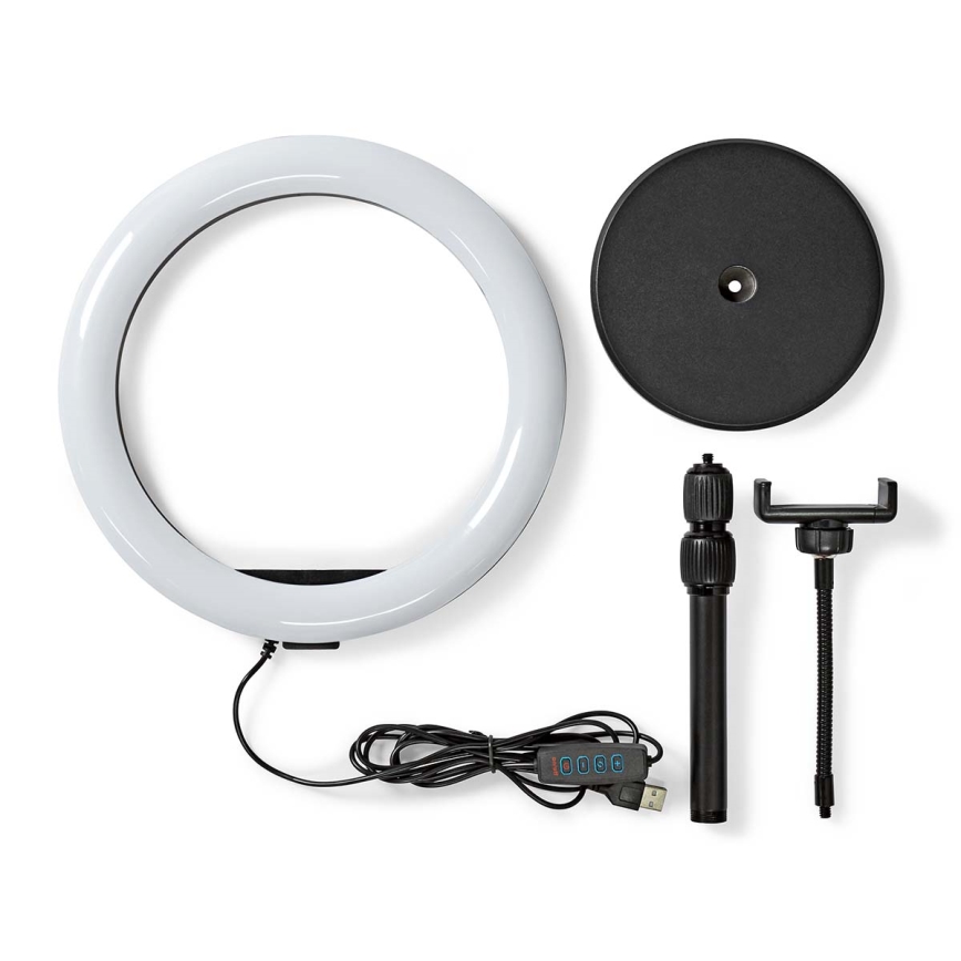 Lámpara LED regulable con pie y soporte para vlogging LED/6W/USB 2700-6700K
