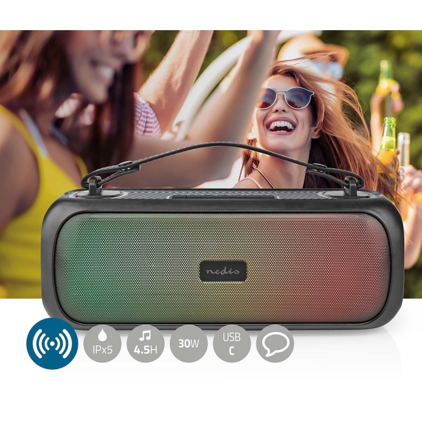 Altavoz LED RGB recargable 45W/3000 mAh IPX5