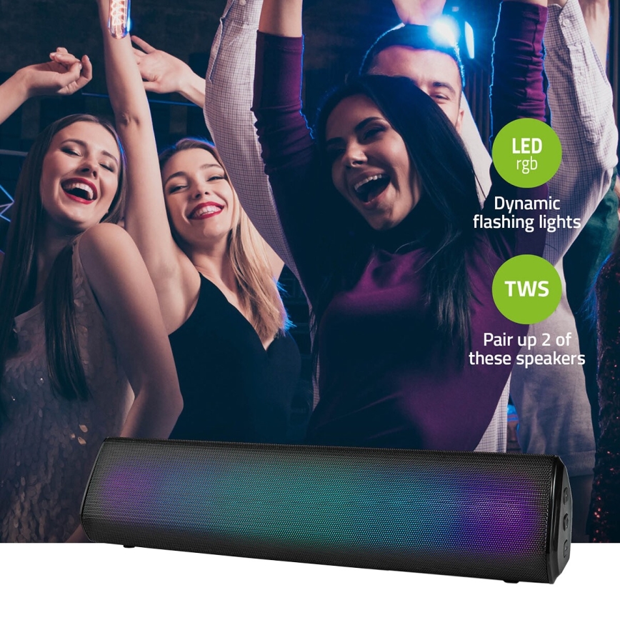 Altavoz LED RGB recargable 18W/1200 mAh