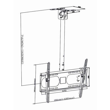 Soporte de techo para TV 42-65”