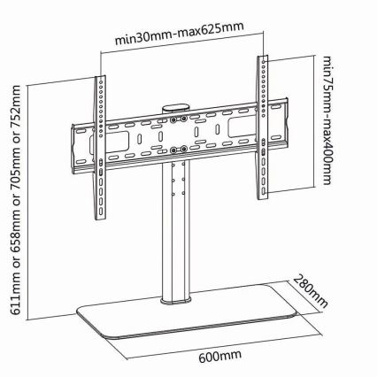 Nedis TVSM2030BK − Soporte fijo para TV 32-65/4 alturas