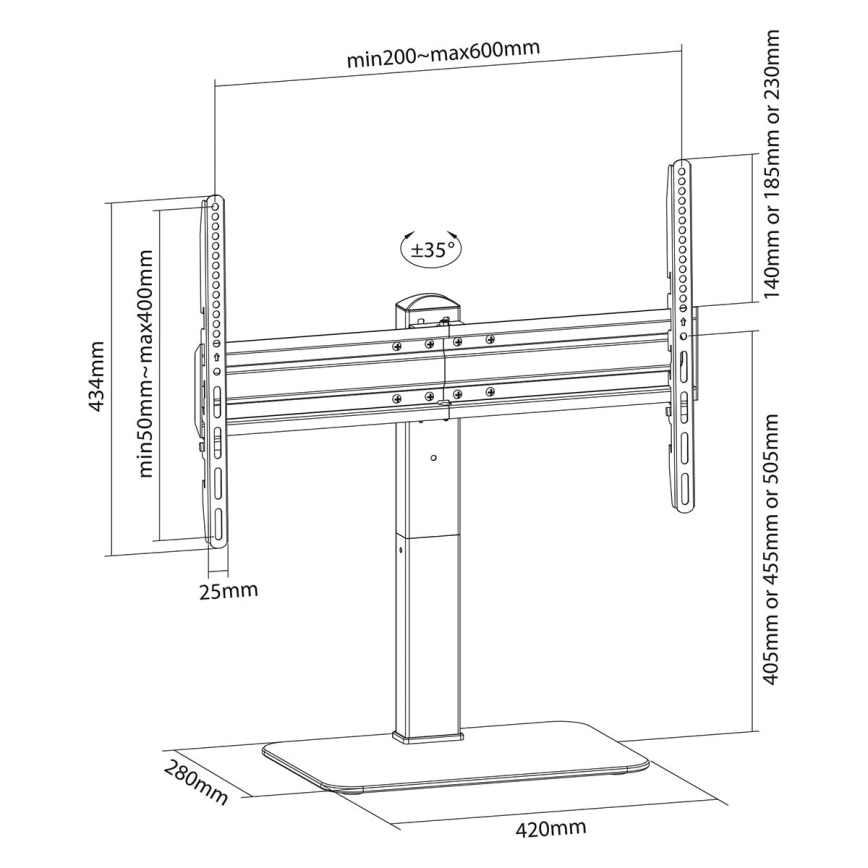 Soporte giratorio para TV 37-70”