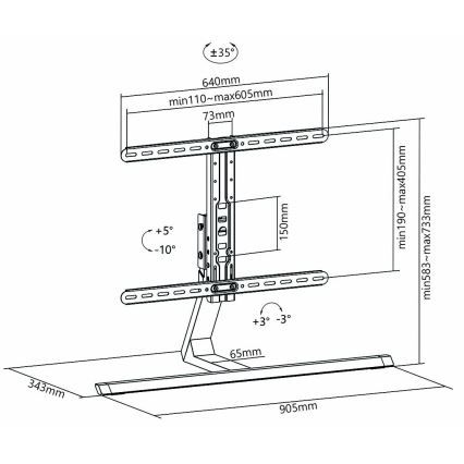 Soporte de TV para Full Motion 37-75”