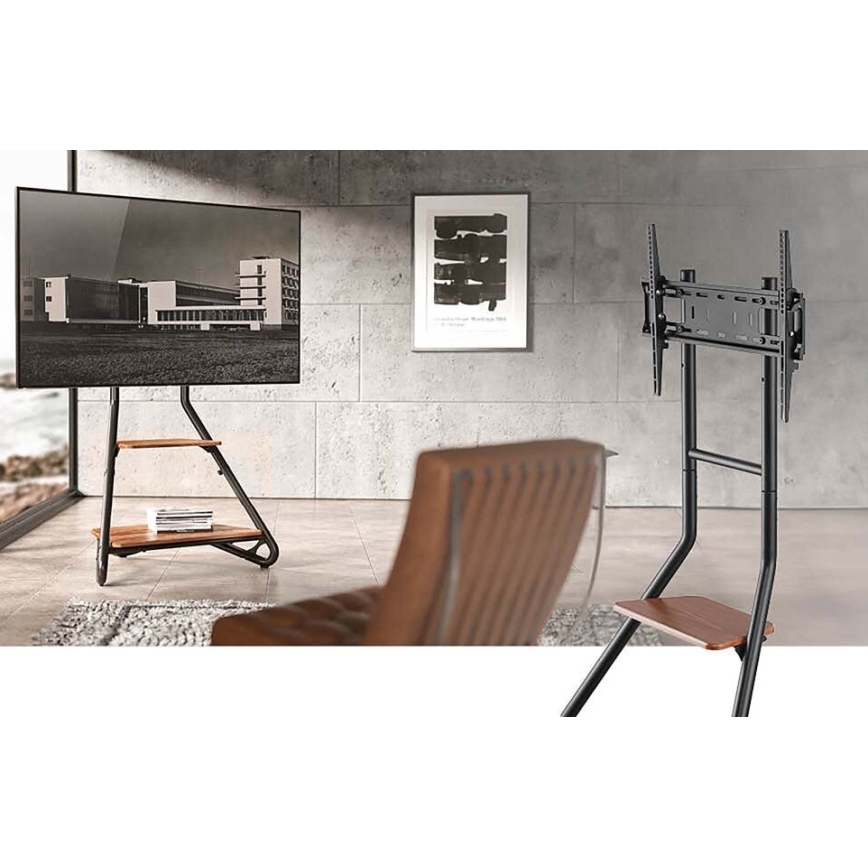 Soporte de suelo para TV 37-75" negro/marrón