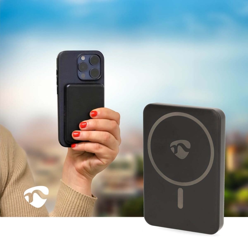 Power Bank 2en1 MagSafe 5000 mAh negro