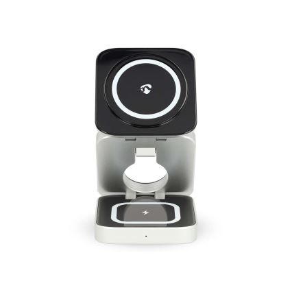 Cargador inlámbrico 3en1 15W plata