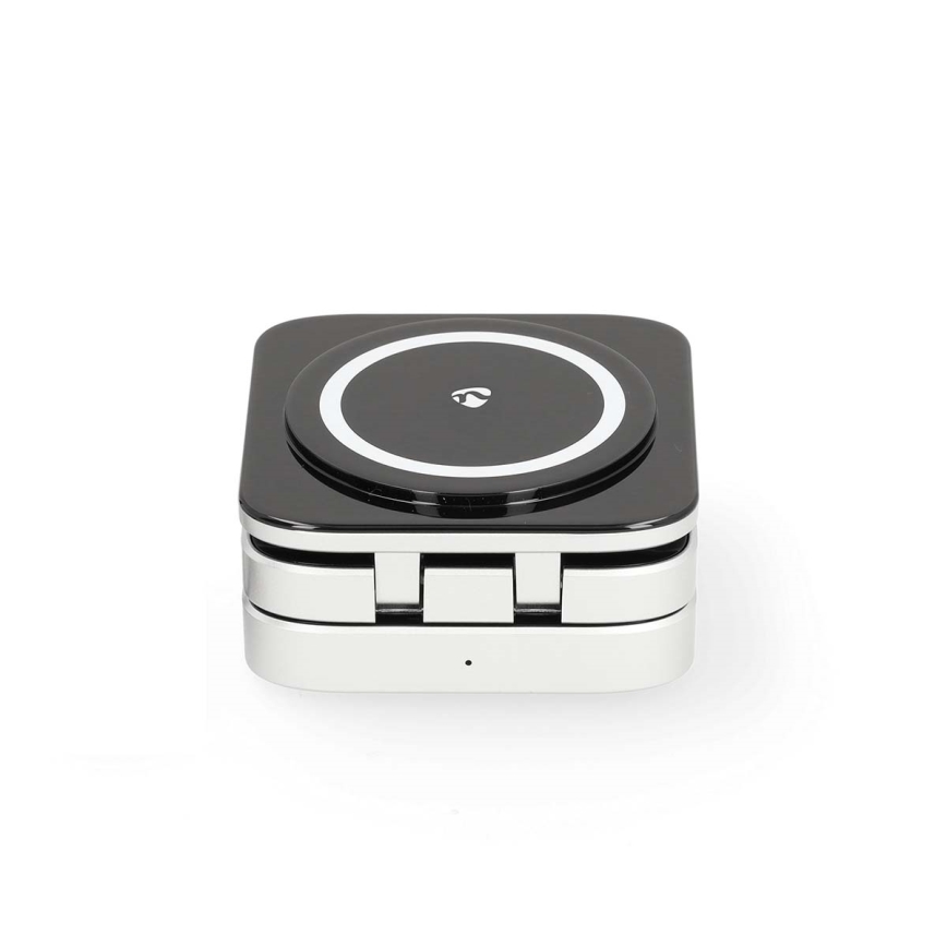 Cargador inlámbrico 3en1 15W plata