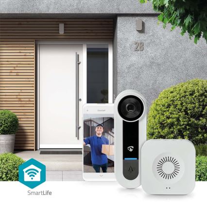 Intercomunicador de video inalámbrico con sensor Full HD 1536p 3xAA Wi-Fi IP65