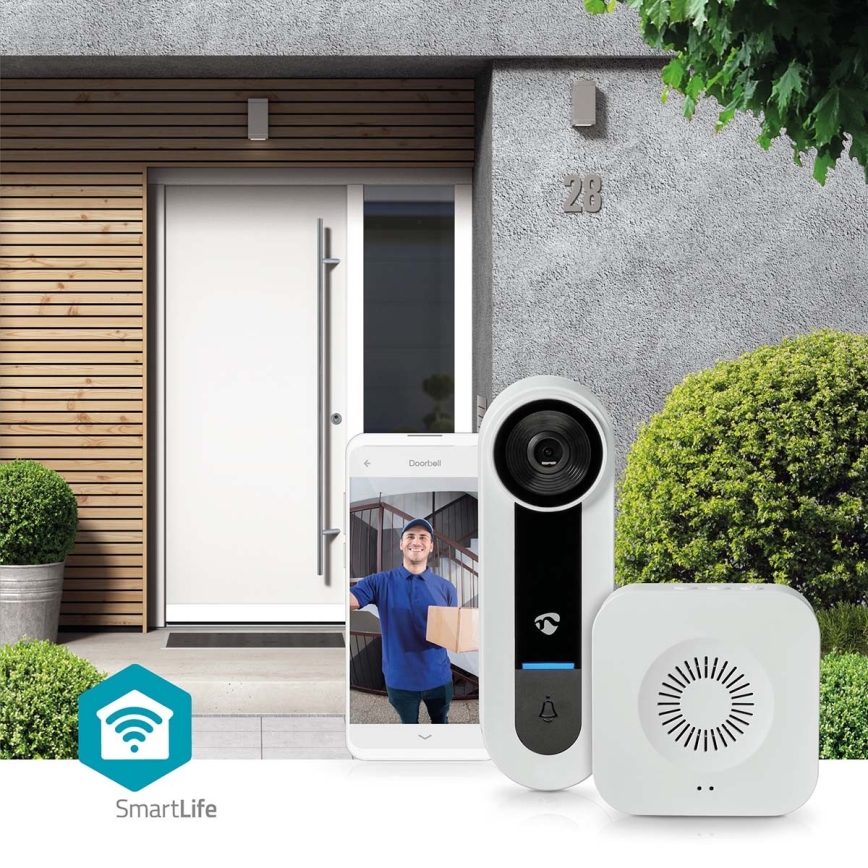 Intercomunicador de video inalámbrico con sensor Full HD 1536p 3xAA Wi-Fi IP65
