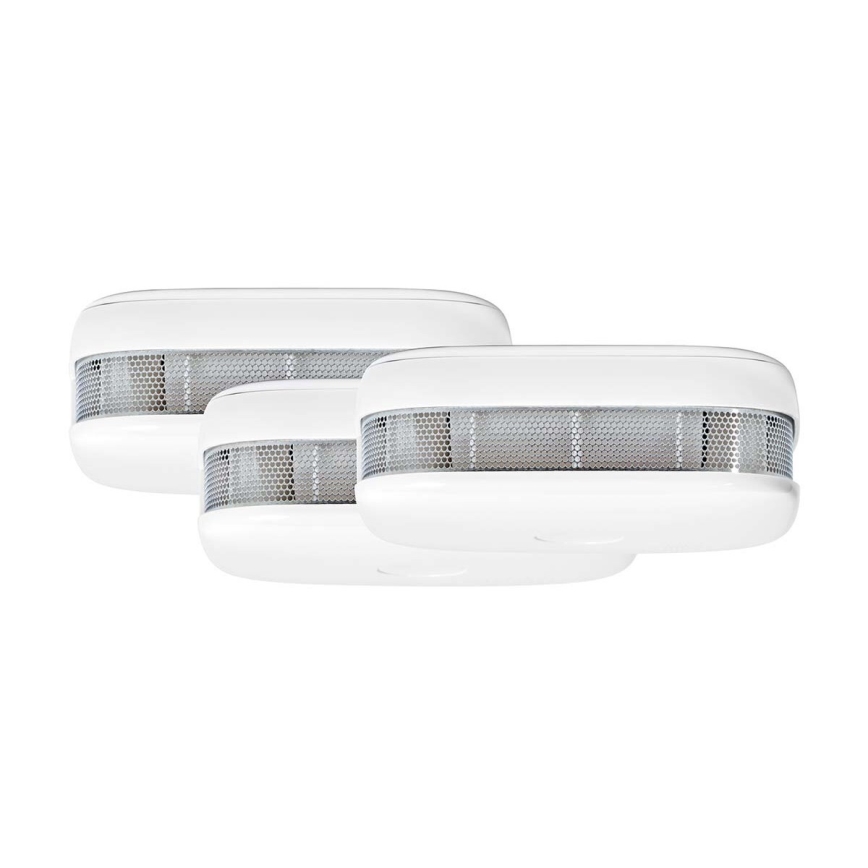 SET 3x Detector de humo SmartLife 3V/1xCR123A Wi-Fi Tuya