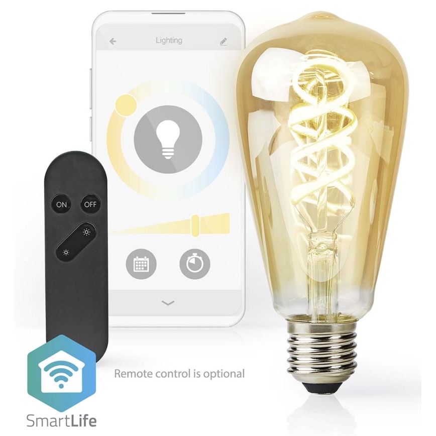 Bombilla LED regulable ST64 E27/4,9W/230V Wi-Fi 1800-6500K