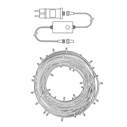 Cadena de Navidad LED 200xLED/8 funciones 25m IP65 Wi-Fi Tuya blanco cálido