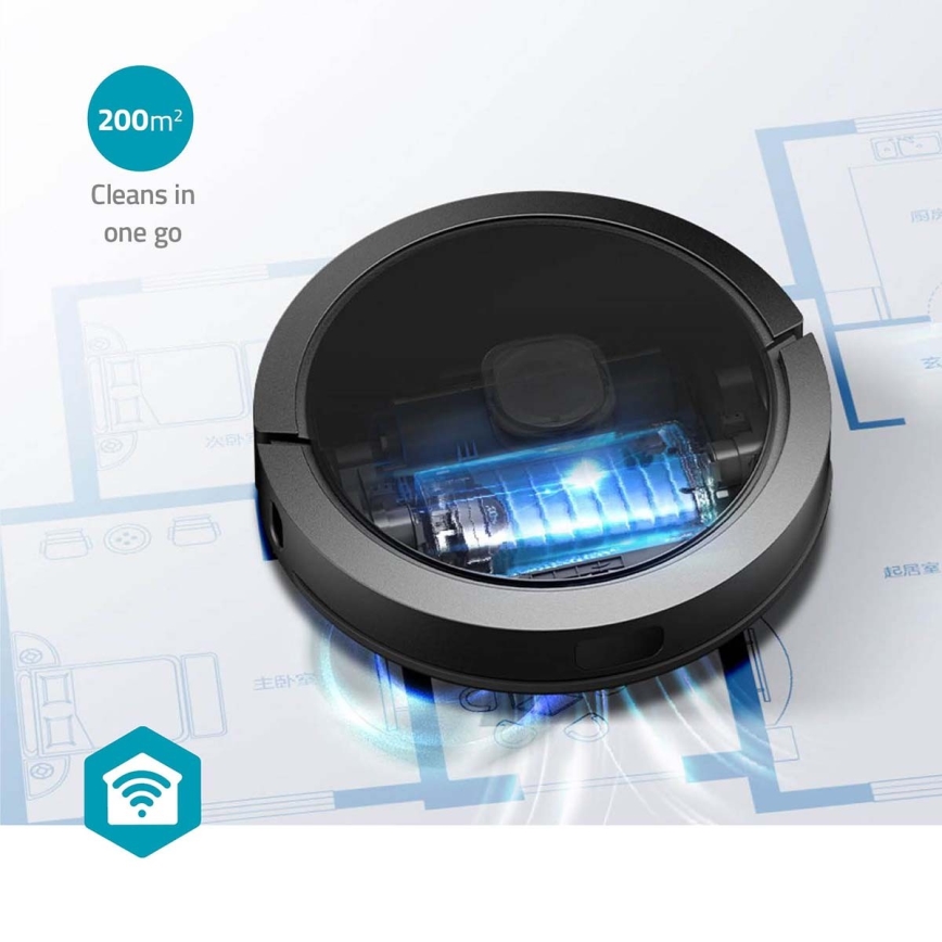 Robot aspirador inteligente con fregona SmartLife 5200 mAh Wi-Fi Tuya negro + control remoto