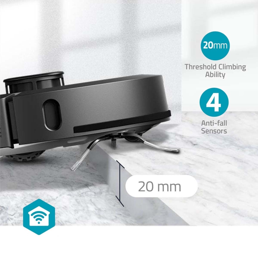 Robot aspirador inteligente con fregona SmartLife 5200 mAh Wi-Fi Tuya negro + control remoto