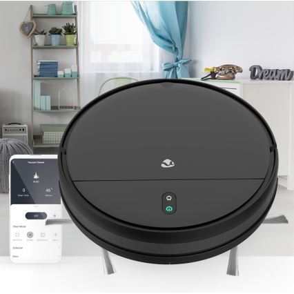 Robot aspirador inteligente Wi-Fi negro + mando a distancia