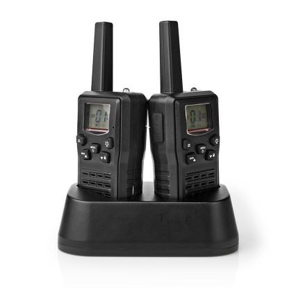 SET 2x Walkie-talkie recargable con luz LED 1300 mAh rango 10 km