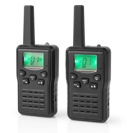 SET 2x Walkie-talkie recargable con luz LED 1300 mAh rango 10 km