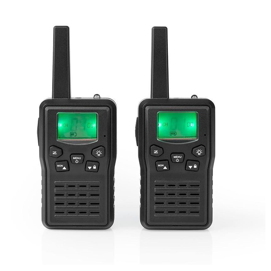SET 2x Walkie-talkie recargable con luz LED 1300 mAh rango 10 km