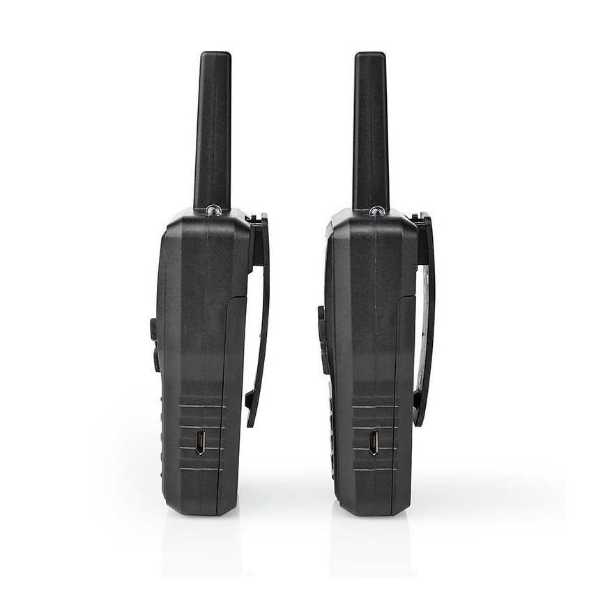 SET 2x Walkie-talkie recargable con luz LED 1300 mAh rango 10 km