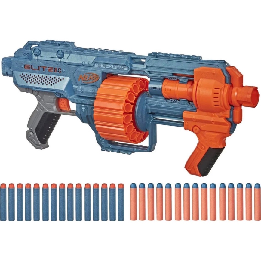 Nerf - Pistola para niños Elite 2.0 Shockwave RD-15 Blaster con accesorios