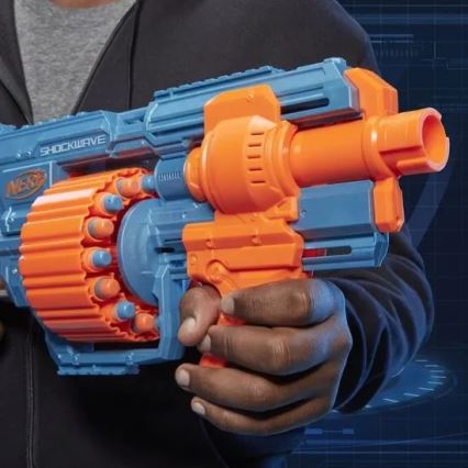 Nerf - Pistola para niños Elite 2.0 Shockwave RD-15 Blaster con accesorios