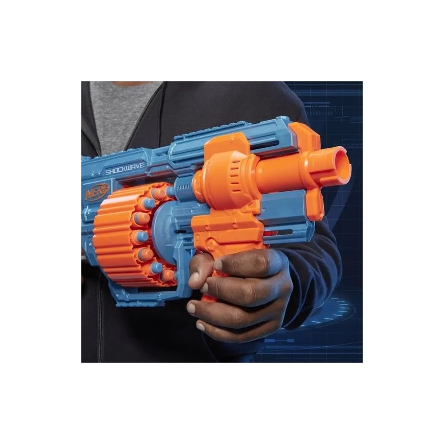 Nerf - Pistola para niños Elite 2.0 Shockwave RD-15 Blaster con accesorios