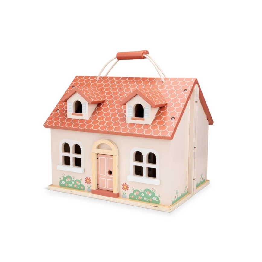 New Classic Toys -  Casa de muñecas de madera rojo
