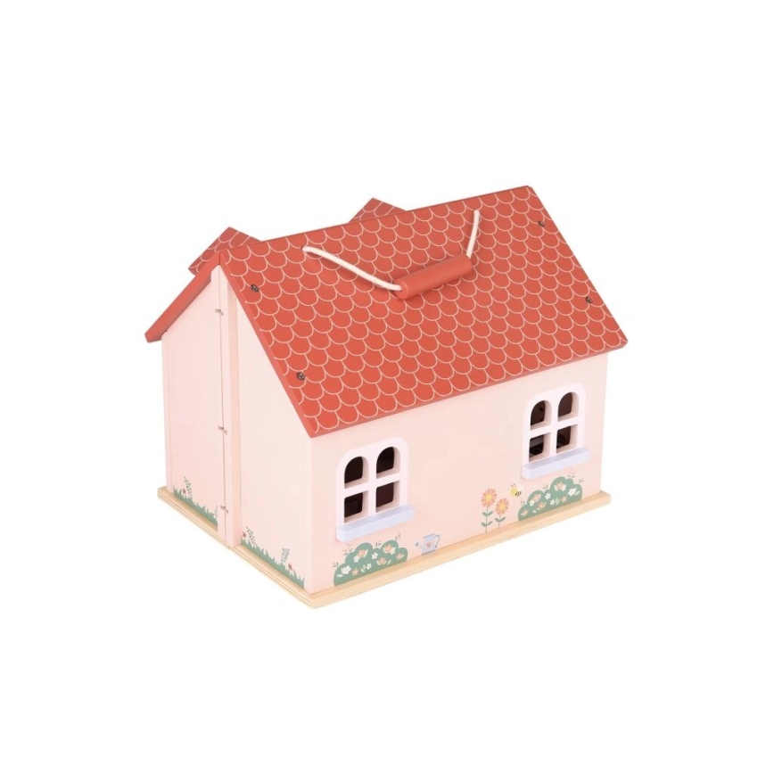 New Classic Toys -  Casa de muñecas de madera rojo