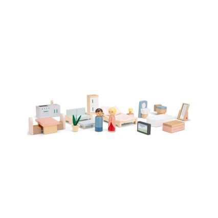 New Classic Toys -  Casa de muñecas de madera rojo