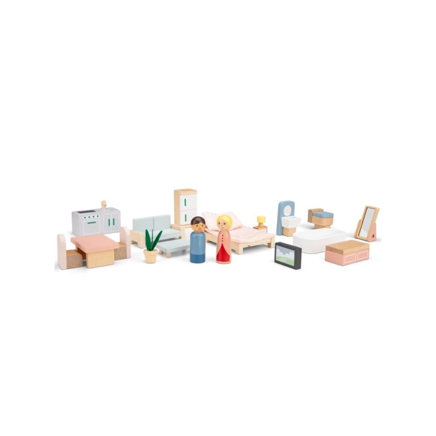 New Classic Toys -  Casa de muñecas de madera rojo
