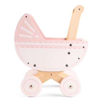 New Classic Toys - Cochecito de muñecas de madera rosa