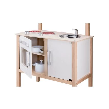 New Classic Toys - Cocina de madera con accesorios blanco/beige