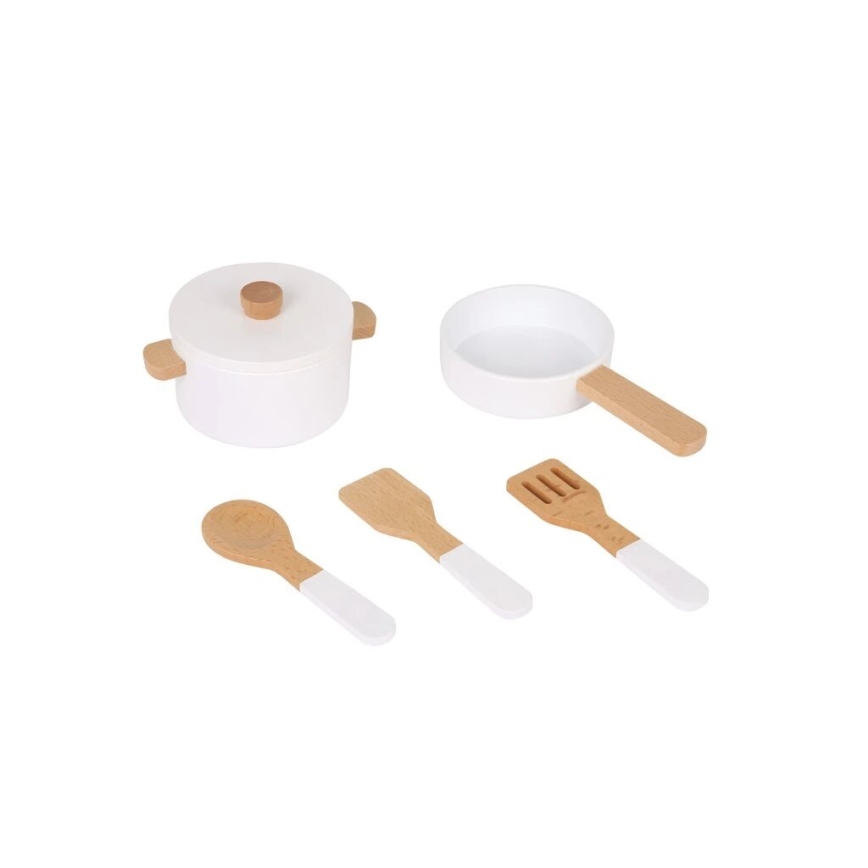 New Classic Toys - Cocina de madera con accesorios blanco/decoración de mármol