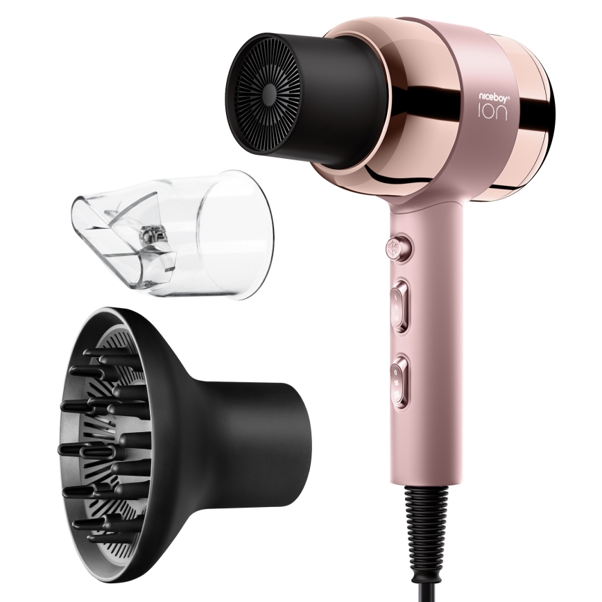 Niceboy ION AirSonic PRO - Secador de pelo 2200W/230V rosa