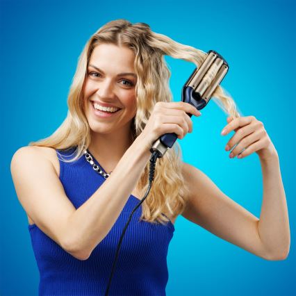Niceboy ION AirWave PRO - Plancha de pelo de triple onda 100W/230V azul