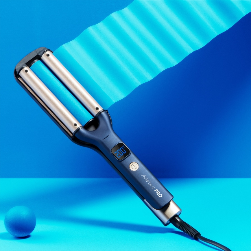 Niceboy ION AirWave PRO - Plancha de pelo de triple onda 100W/230V azul