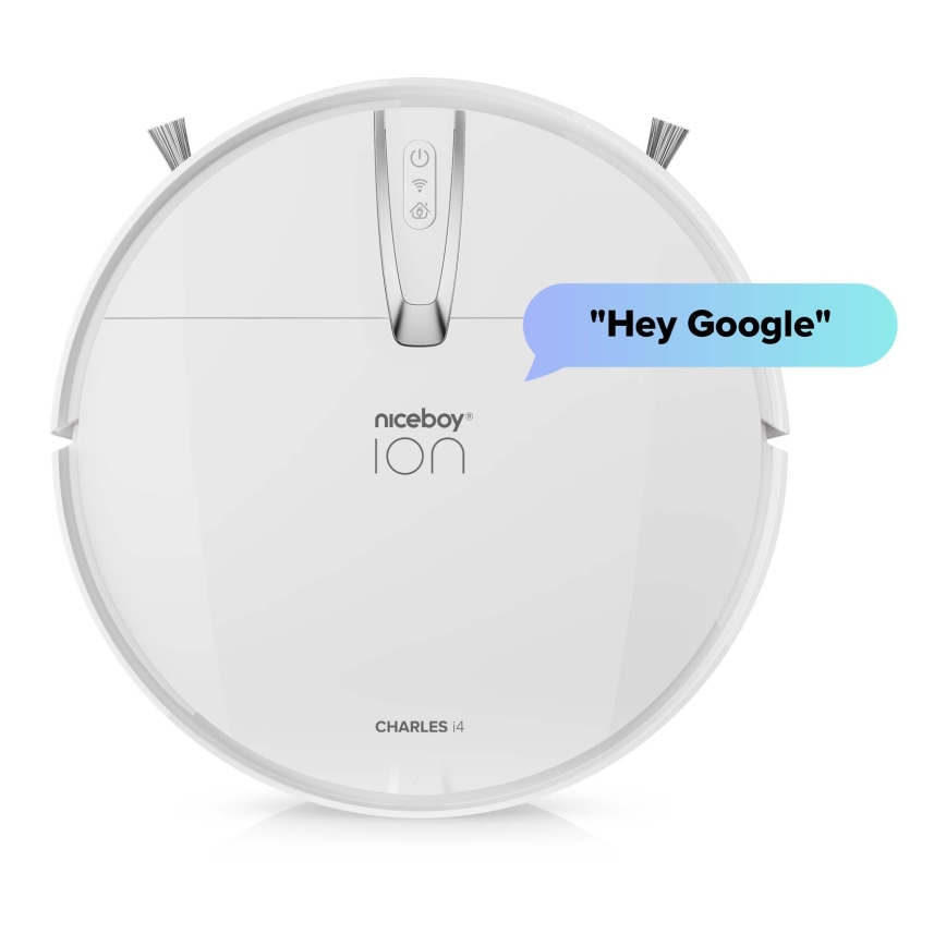 Niceboy ION Charles i4 - Robot aspirador inteligente 2en1 4400 mAh Wi-Fi blanco + control remoto