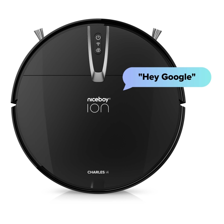 Niceboy ION Charles i4 - Robot aspirador inteligente 2en1 4400 mAh Wi-Fi negro + control remoto
