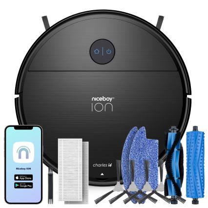 Niceboy ION Charles i6 - Robot aspirador inteligente 2en1 2600 mAh Wi-Fi negro