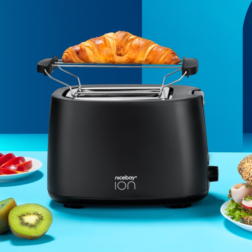 Niceboy ION Cruncher C1 - Tostadora con dos agujeros y asador 750W/230V negro