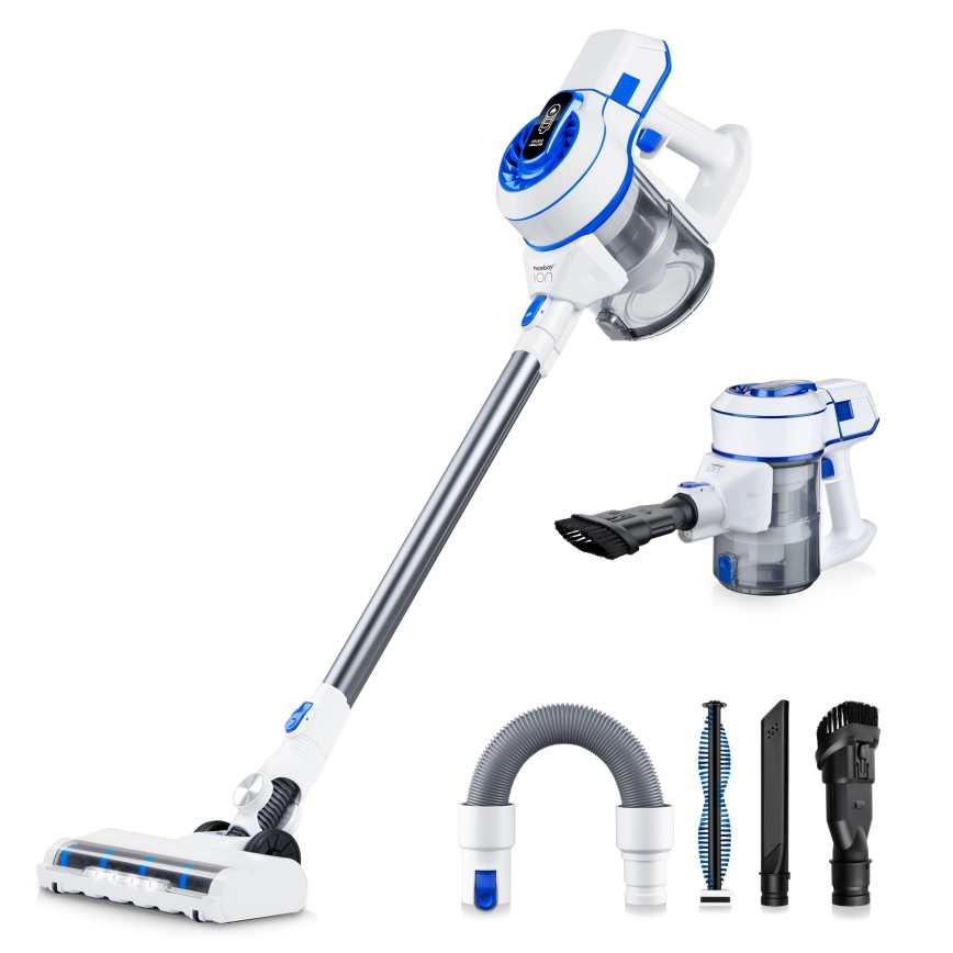 Niceboy ION Hurricane H5 - Aspiradora escoba sin cable 2en1 150W/2200 mAh blanco/azul