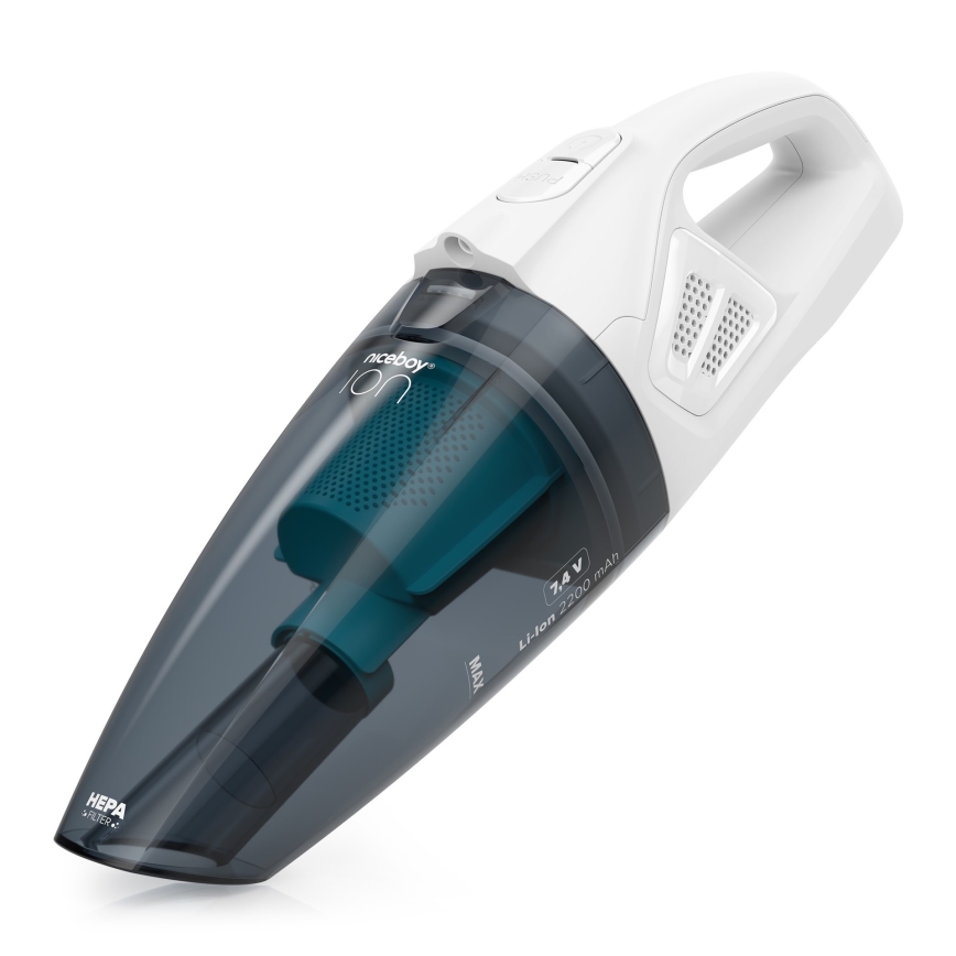 Niceboy ION Hurricane R1 - Aspirador de mano recargable 50W/2200 mAh blanco/azul